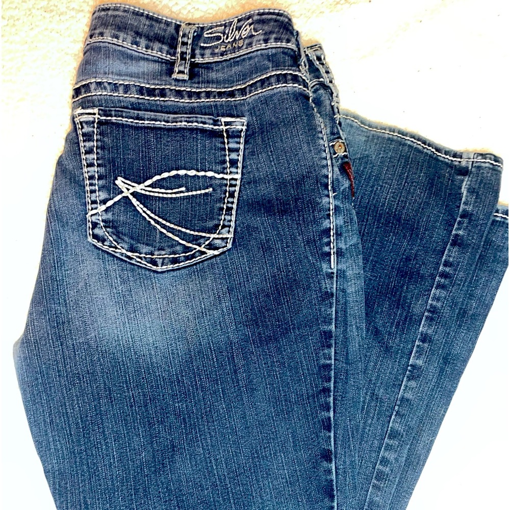 Silver Aiko Bootcut Jeans Sz 18/L31 Dark Wash